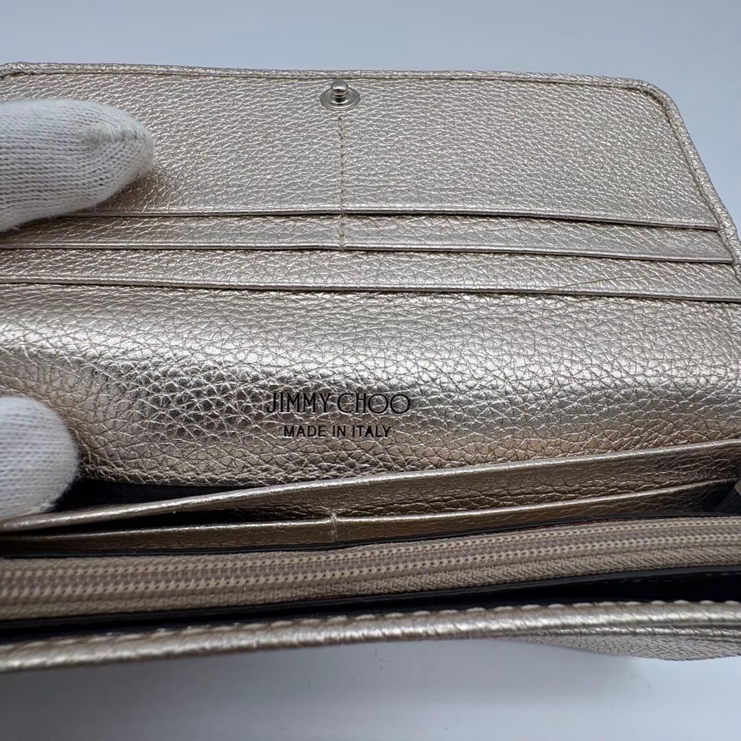 未使用箱付　ジミーチュー　長財布　スタッズ　ゴールド