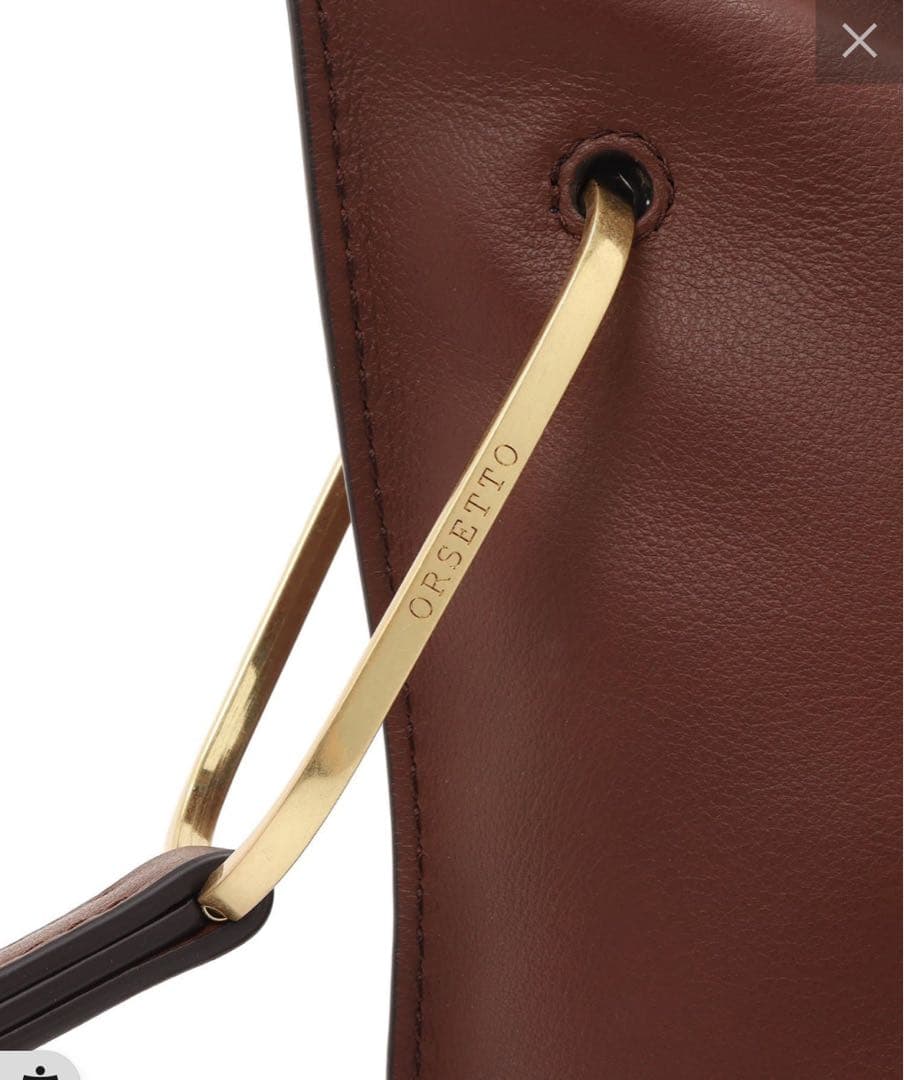 ウィムガゼット ORSETTO ブラウンレザー クラッチバッグ