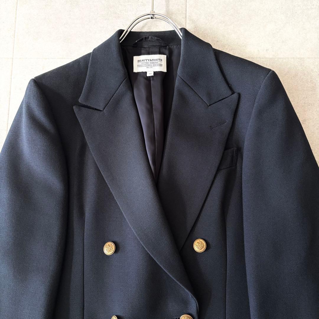 極美品✨️ユナイテッドアローズ ダブルテーラードジャケット 38 紺ブレ金ボタン