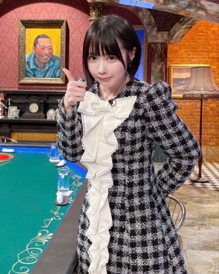 Narrator チェック柄フリルワンピース S あのちゃん 着用