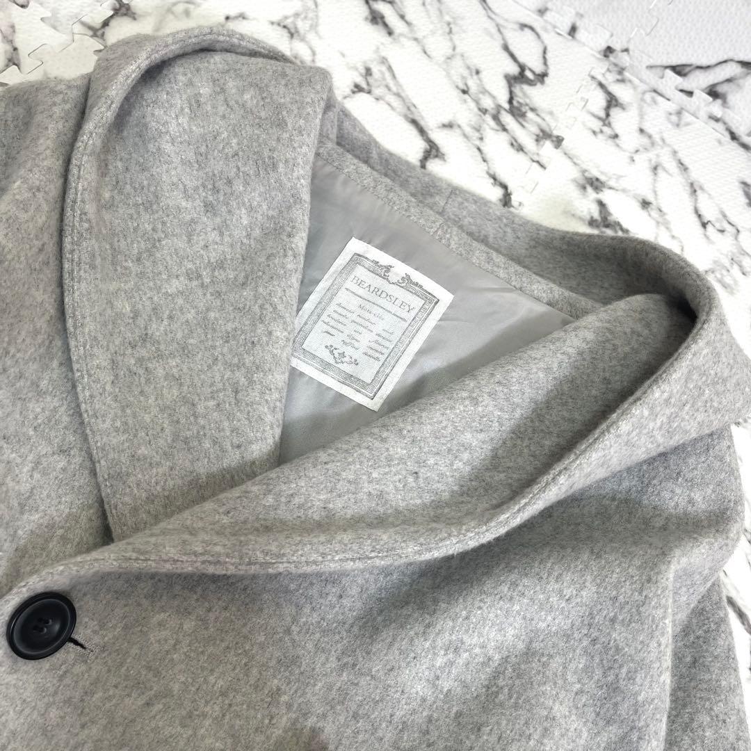 ビアズリー フーデッドショートコート ウール