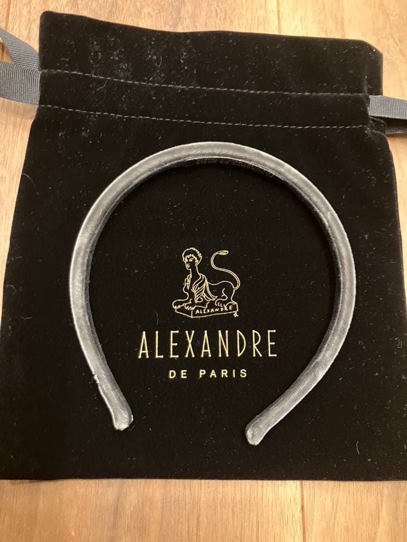 ALEXANDRE DE PARIS ベロア　グレー　カチューシャ