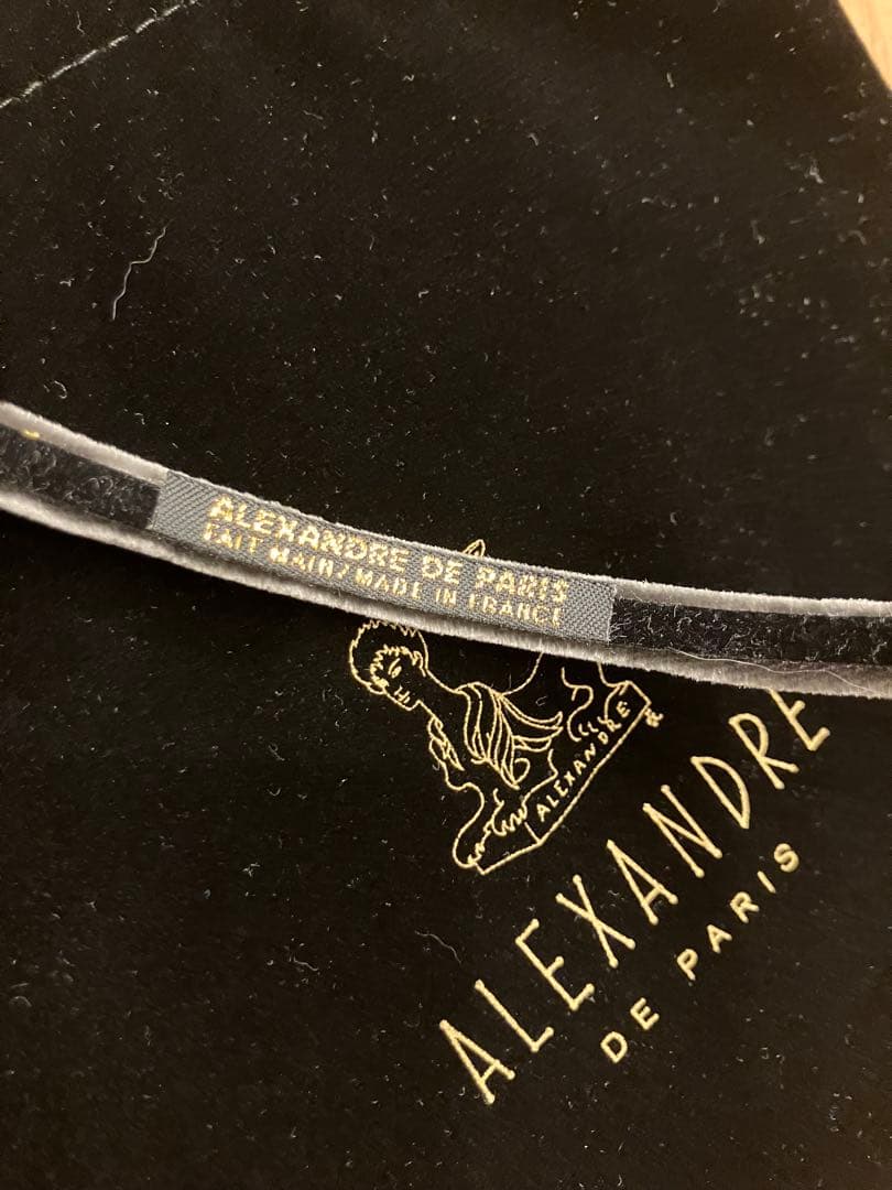 ALEXANDRE DE PARIS ベロア　グレー　カチューシャ