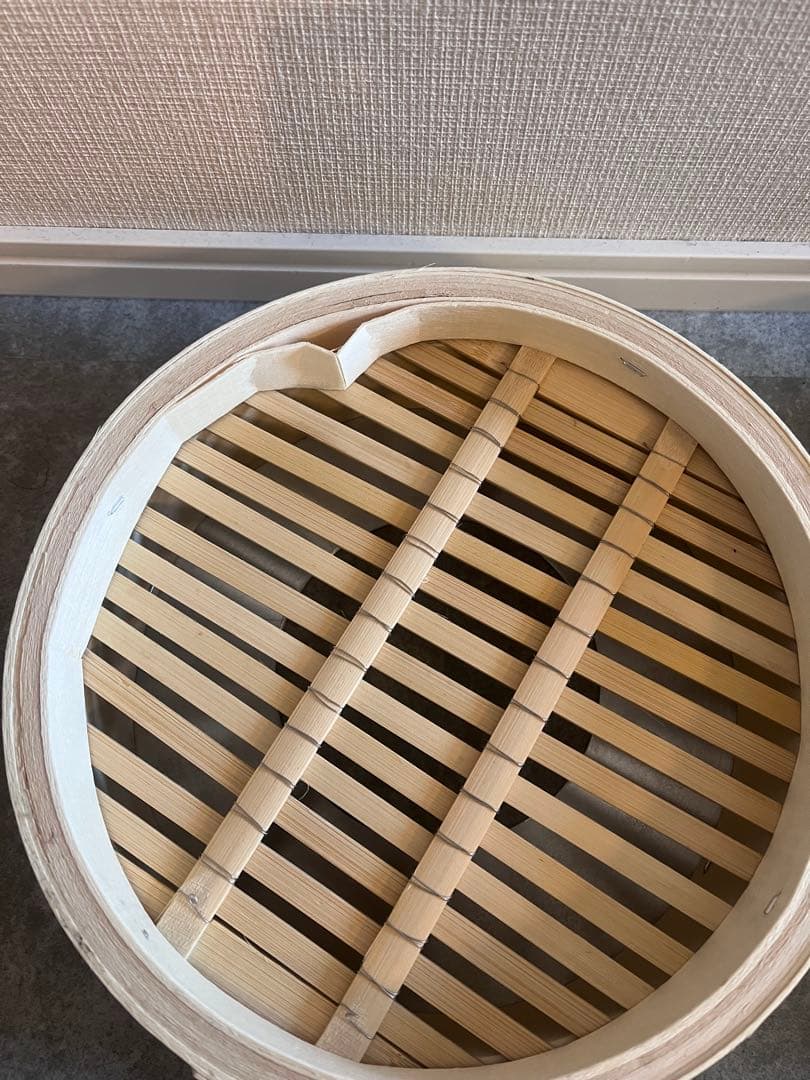 miki【照宝】未使用　白木　せいろ　24㎝　3段＋蓋　蒸し板セット