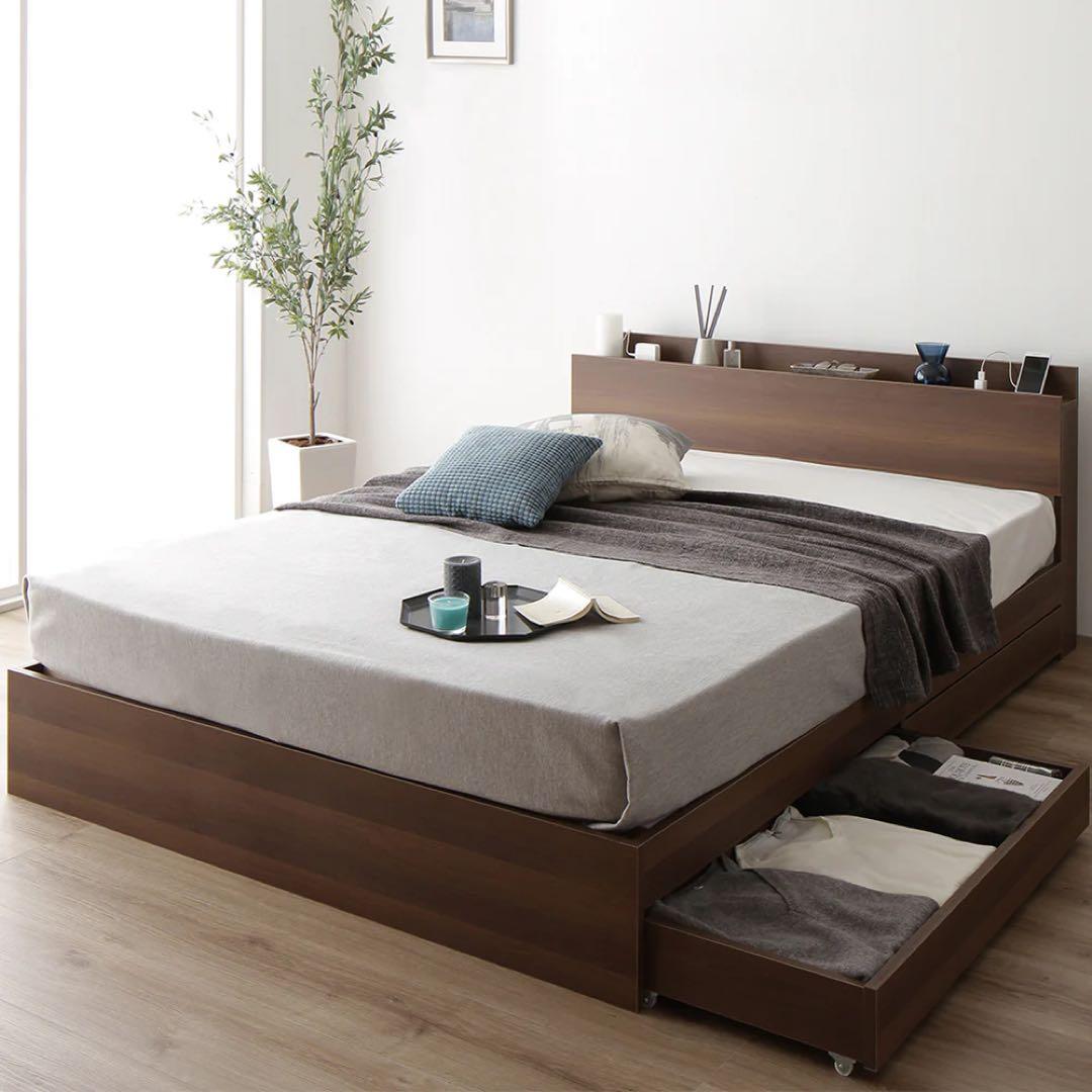 引き出し収納付きベッド RASIK Serest セレスト ブラウン / ダブル
