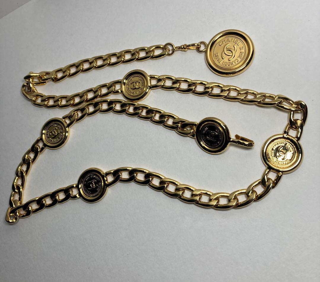CHANELシャネル　チェーンベルト　メダル チャームココマーク　GP