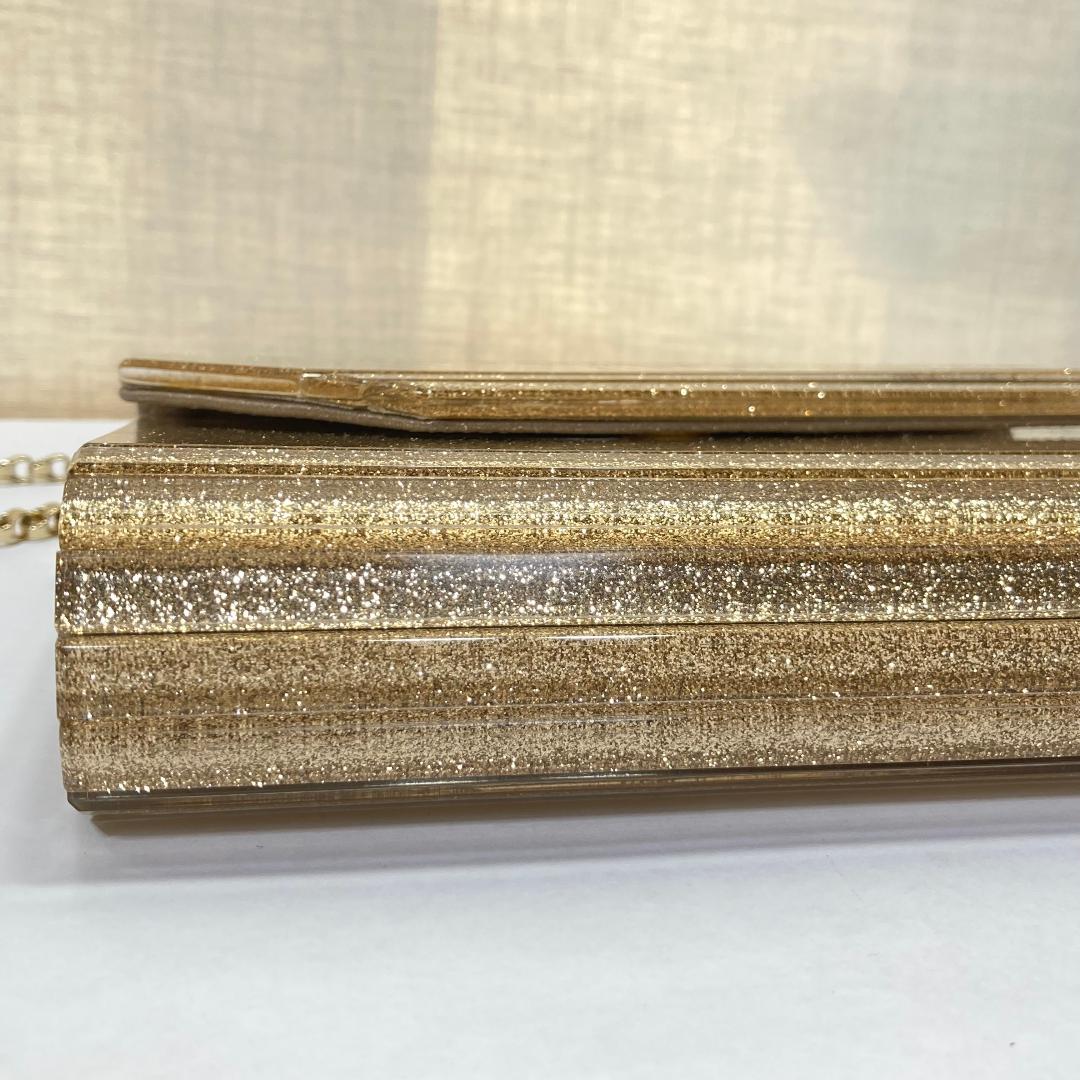 JIMMY CHOO ジミーチュウ グリッター チェーン ショルダーバッグ