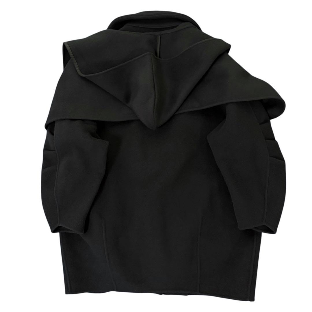 【美品】ETRE TOKYO フーディストールリバーショートコート ブラック S