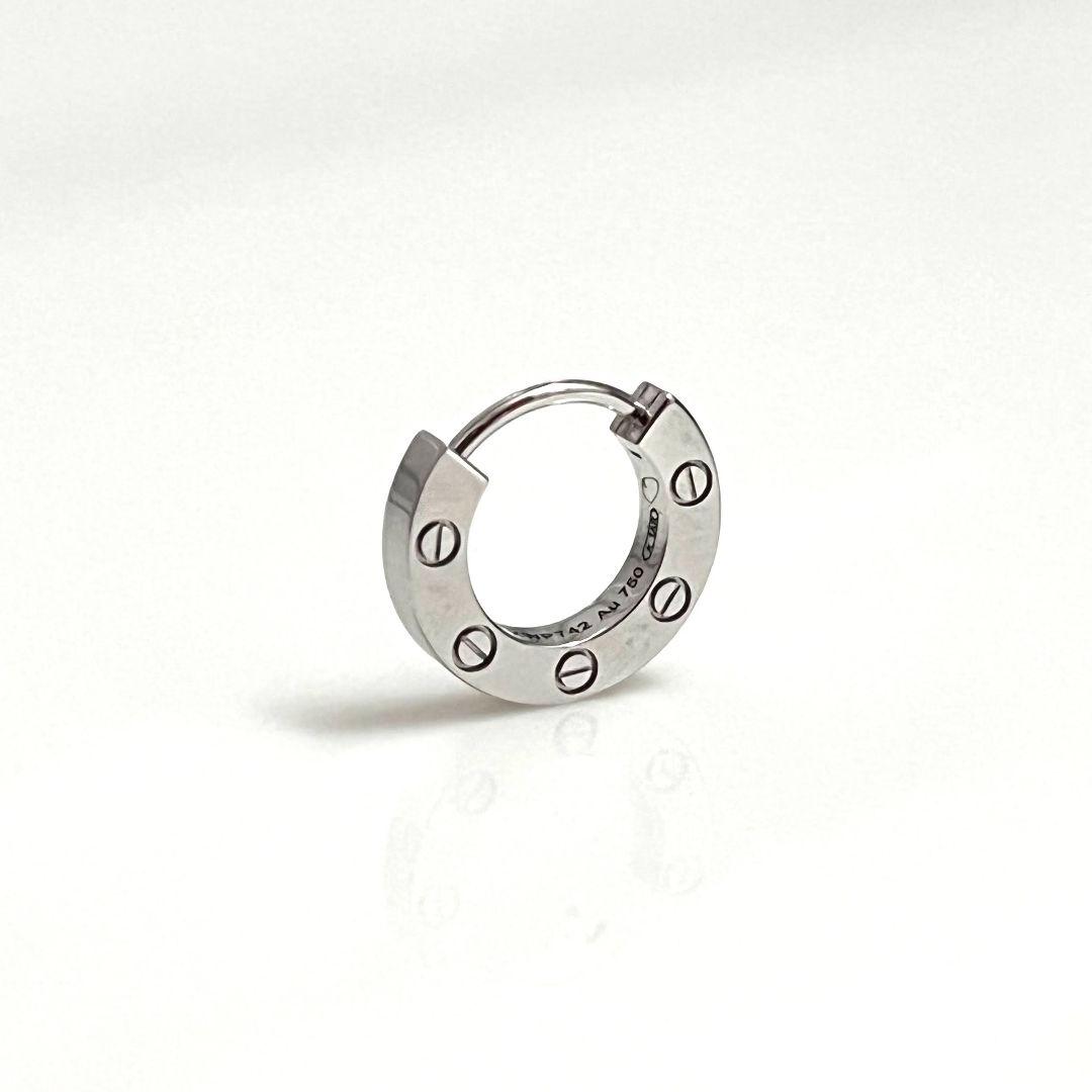 カルティエ ラブシングル ダイヤモンド ホワイトゴールド イヤリング ピアス