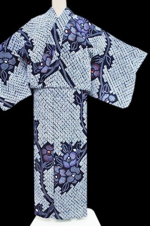 身丈１６５ｃｍ　特選の浴衣【有松鳴海絞り】　～本藍・手絞り染～　未使用品のお着物