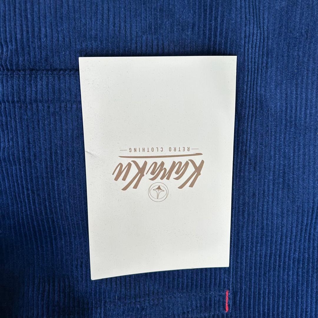 【新品タグ付き】KARAKU コーデュロイカバーオール 2XL ネイビー 波柄