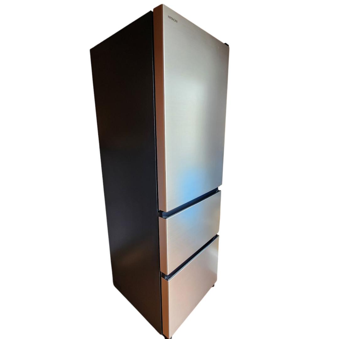 【美品】日立 冷蔵庫 R-V38TV(N) ライトゴールド 375L 3ドア
