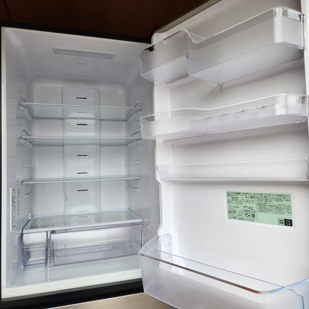 【美品】日立 冷蔵庫 R-V38TV(N) ライトゴールド 375L 3ドア