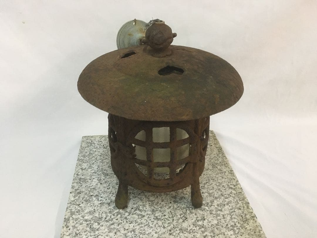 古民具 錆あり 吊り灯ろう 吊り灯籠 燈籠 鉄製 ヴィンテージ アンティーク