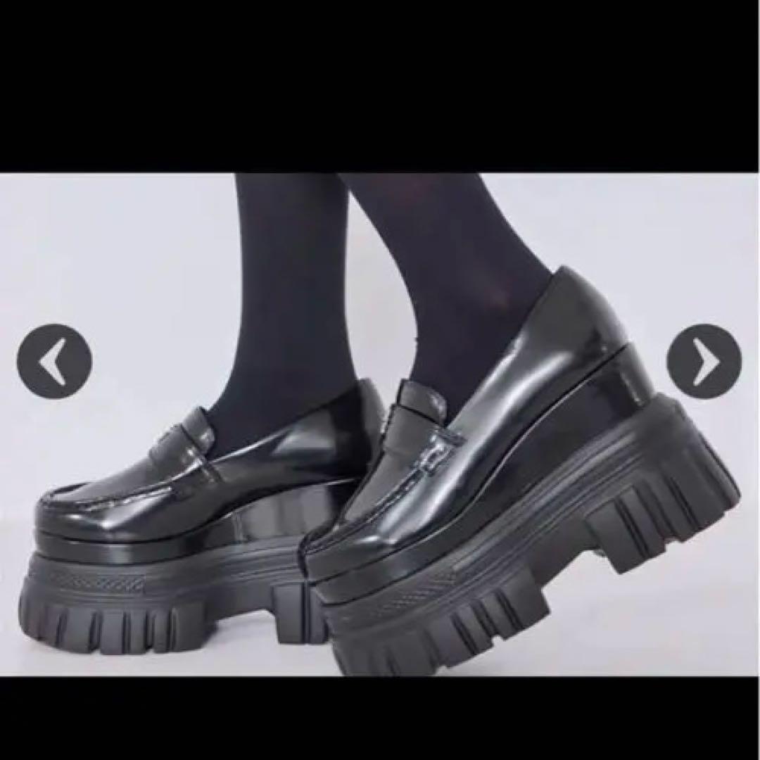 michellMacaron ミシェルマカロン ロゴ　厚底　ローファー ブラック