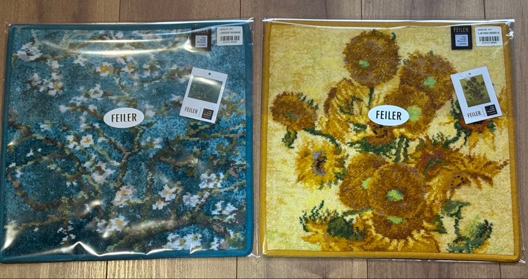 フェイラー　ハンカチ　ゴッホ　サンフラワーズ　アーモンド ブロッサム　2枚