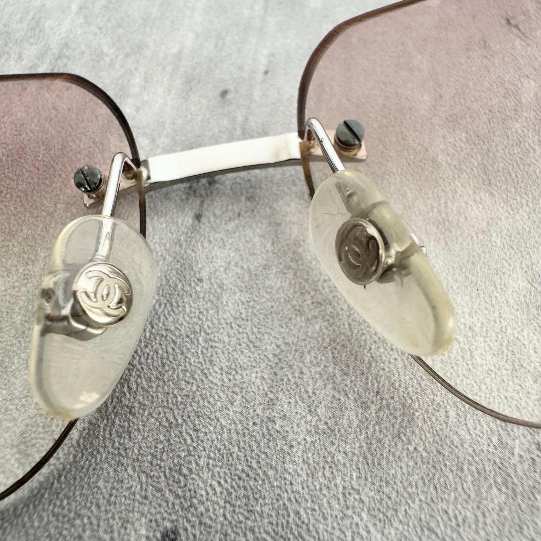 【美品】シャネル CHANEL サングラス カメリア ツーポイント カラーレンズ