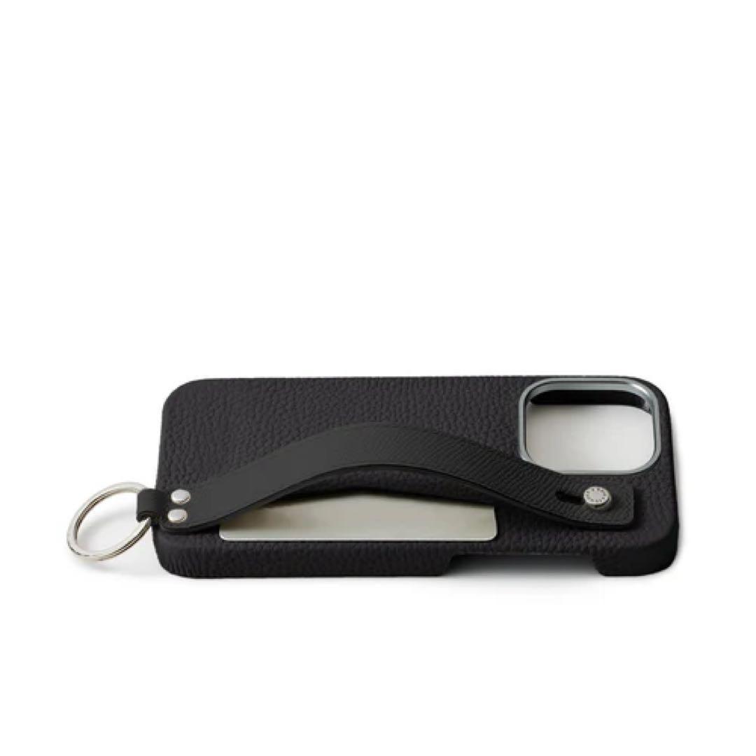 ハンドル付き バックカバーケース シュリンクレザー　iPhone15pro