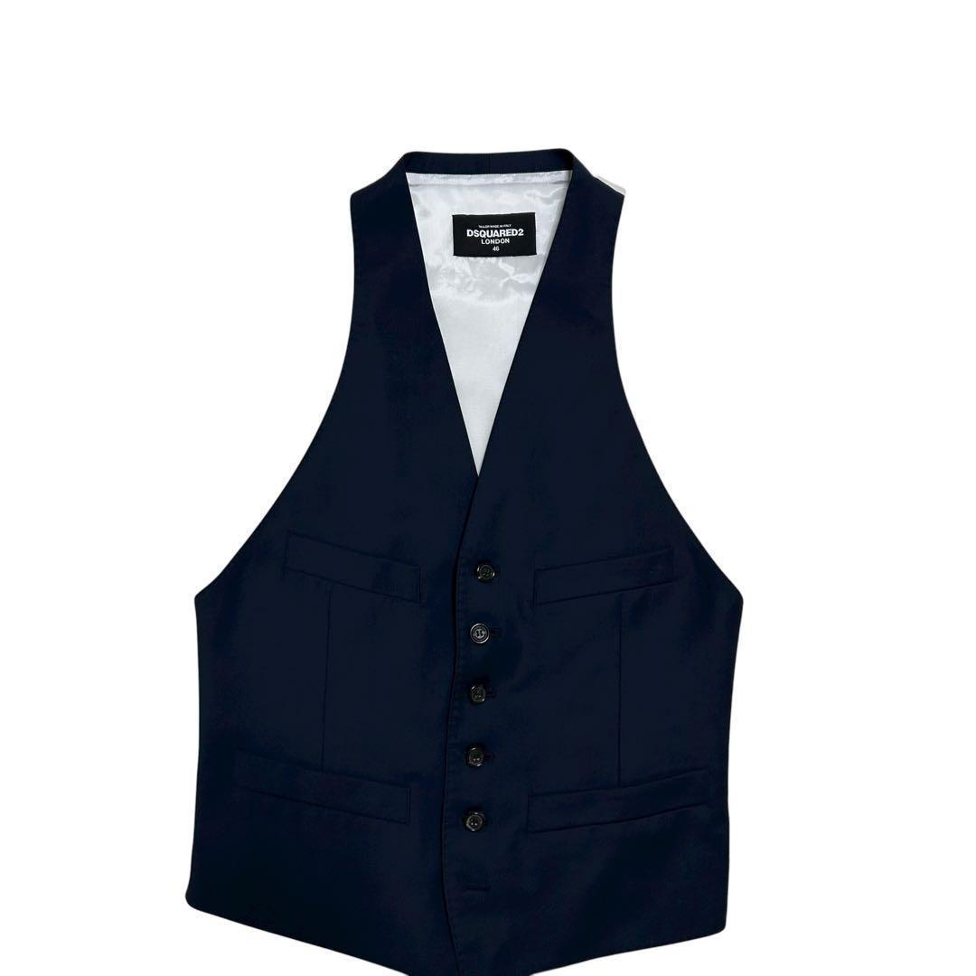 極美品　DSQUARED2 ベスト　スーツ　ジレ　裏地ロゴ　イタリア製