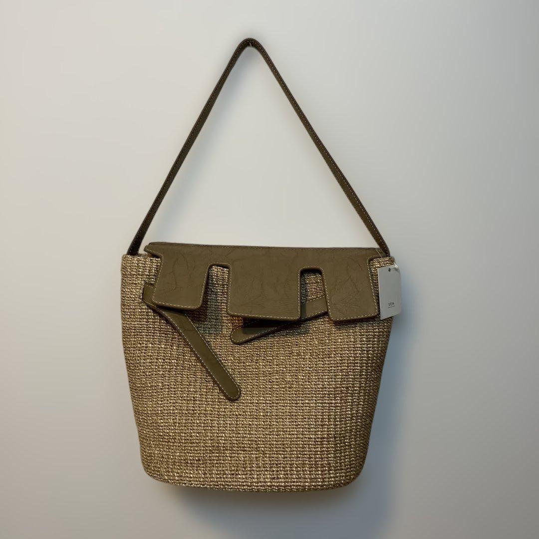 SEA グレージュ かごバッグ ショルダーバッグ　SEA rie