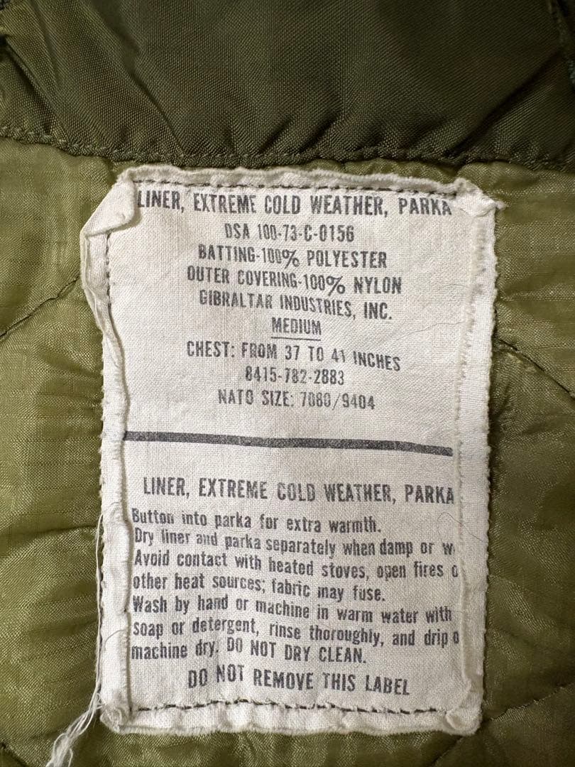 実物　M-65 フィッシュテールパーカ M フルセット
