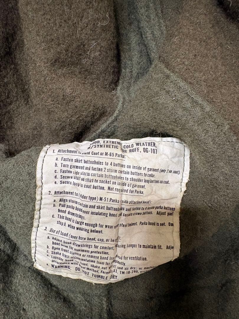 実物　M-65 フィッシュテールパーカ M フルセット