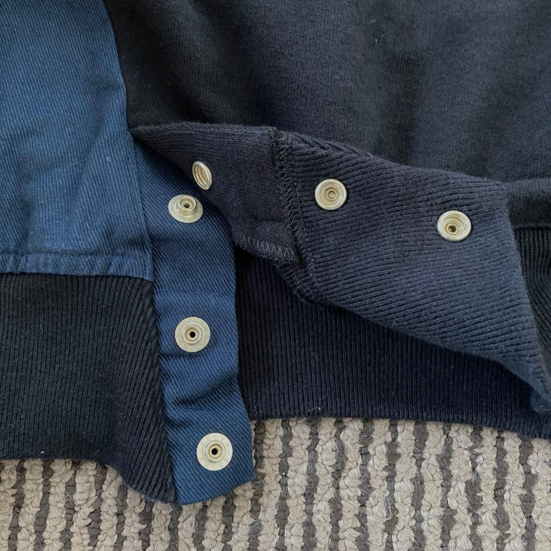 eriutsugi eワッペンスウェットトップ ブラック×ネイビー