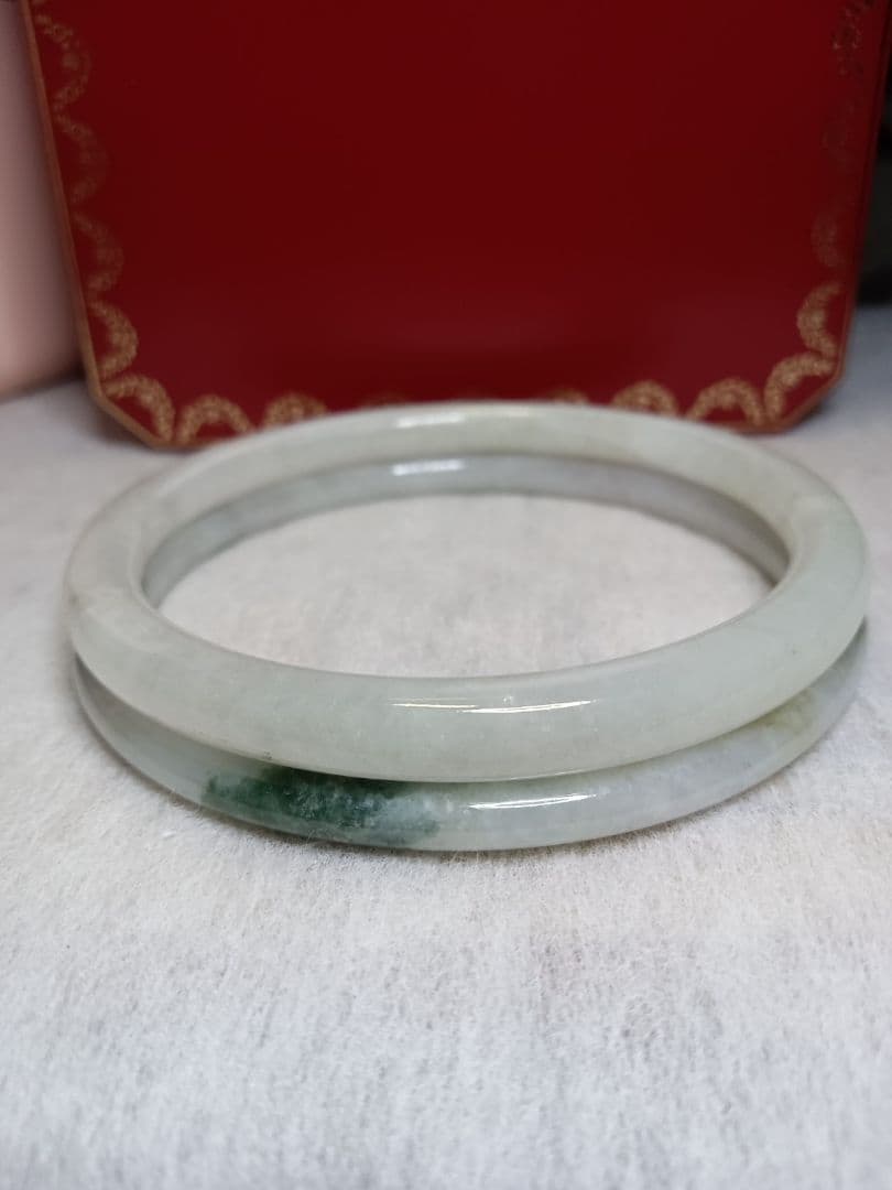 おすすめ✨新品✨天然翡翠 バングル ミャンマー　A貨　無含浸無着色　サイズ57