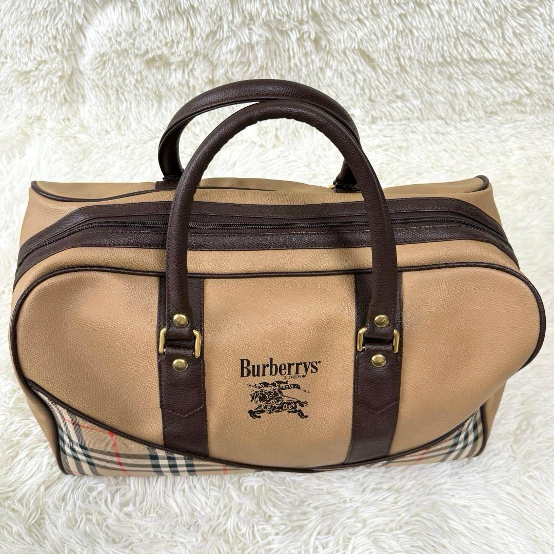 美品✨Burberry バーバリー ボストンバッグ ノバチェック ホースロゴ