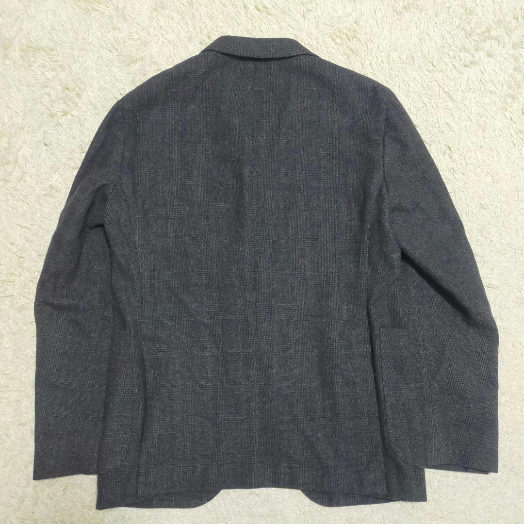 【美品】ボリオリBOGLIOLI・ジャケット・フランネル・ストレッチ・灰・XL