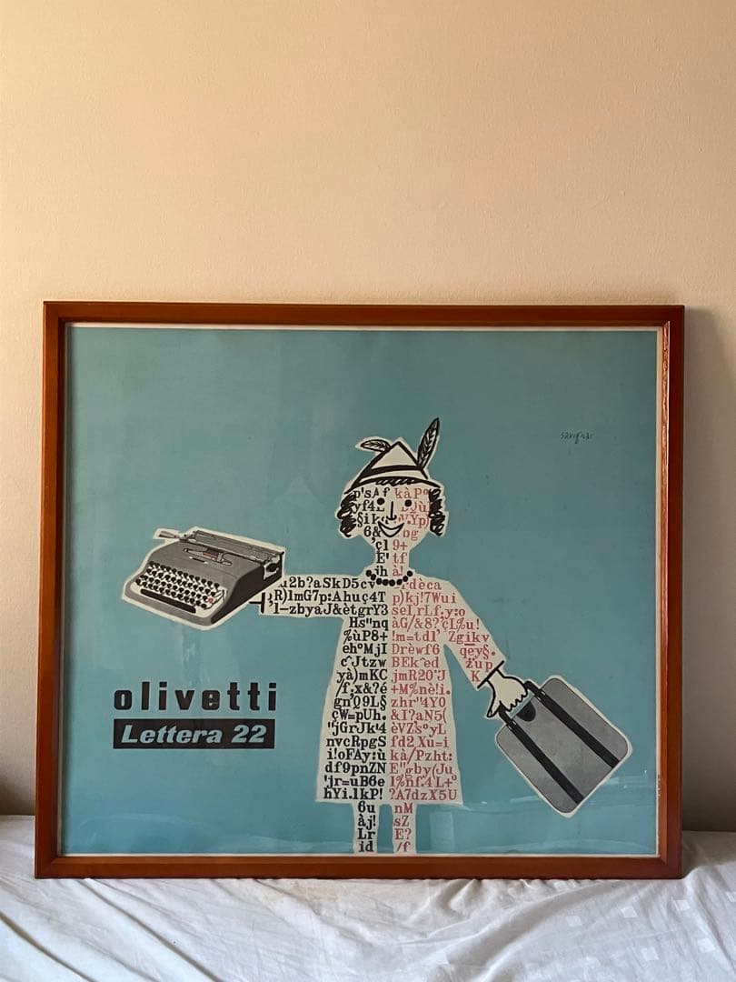 け*こ様 【希少】Savignac サヴィニャックオリベッティ 再版ポスター 額