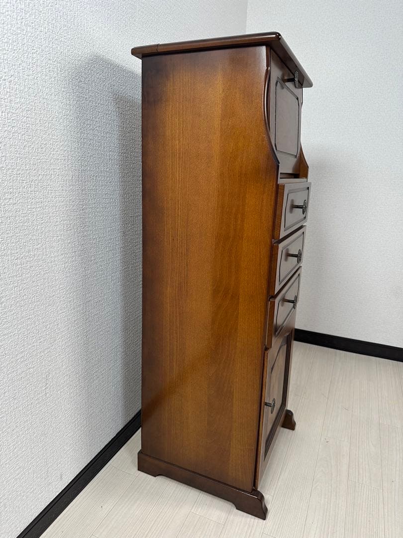 カリモク コロニアル ドレッサー チェスト 化粧台 鏡 ミラー 希少品 ※i4※