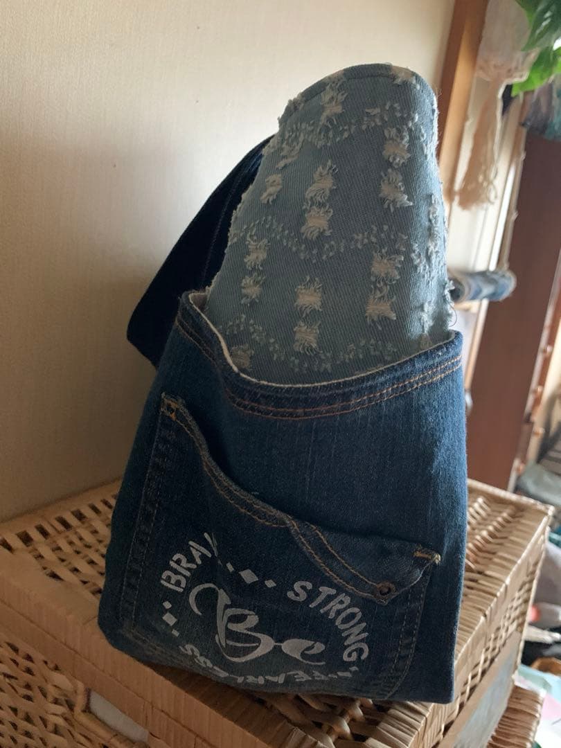 《さよちゃん》【まんまるトートバッグ(L)×3点】デニムリメイク