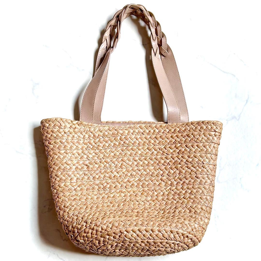 ヘレンカミンスキー☆ラフィア かごバッグ トートバッグ ベージュ 大きめ