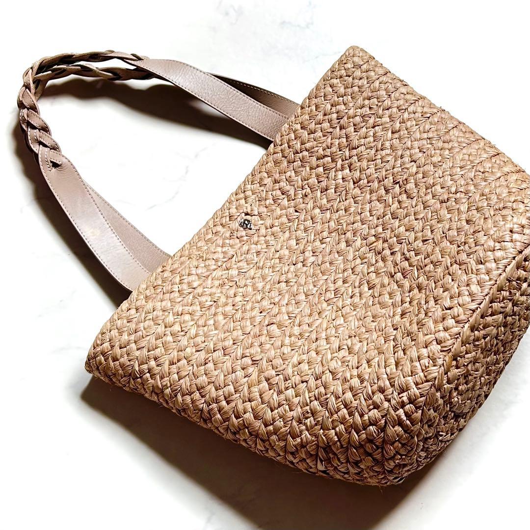 ヘレンカミンスキー☆ラフィア かごバッグ トートバッグ ベージュ 大きめ