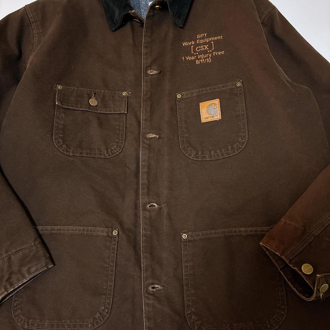 Carhartt CSX企業刺繍ミシガンチョアコート裏地ブランケット L USA