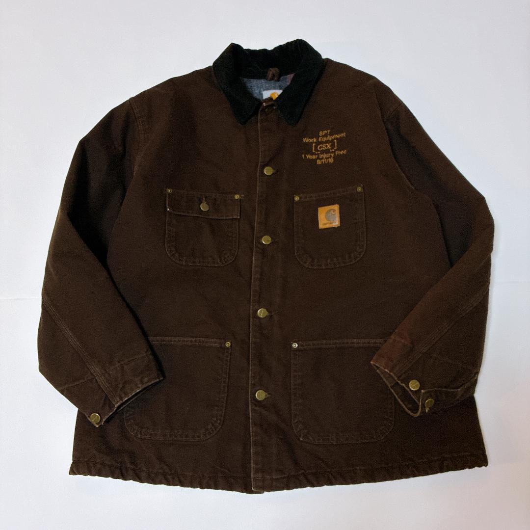 Carhartt CSX企業刺繍ミシガンチョアコート裏地ブランケット L USA
