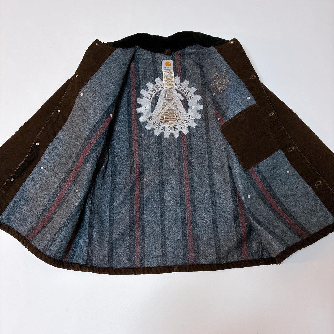 Carhartt CSX企業刺繍ミシガンチョアコート裏地ブランケット L USA