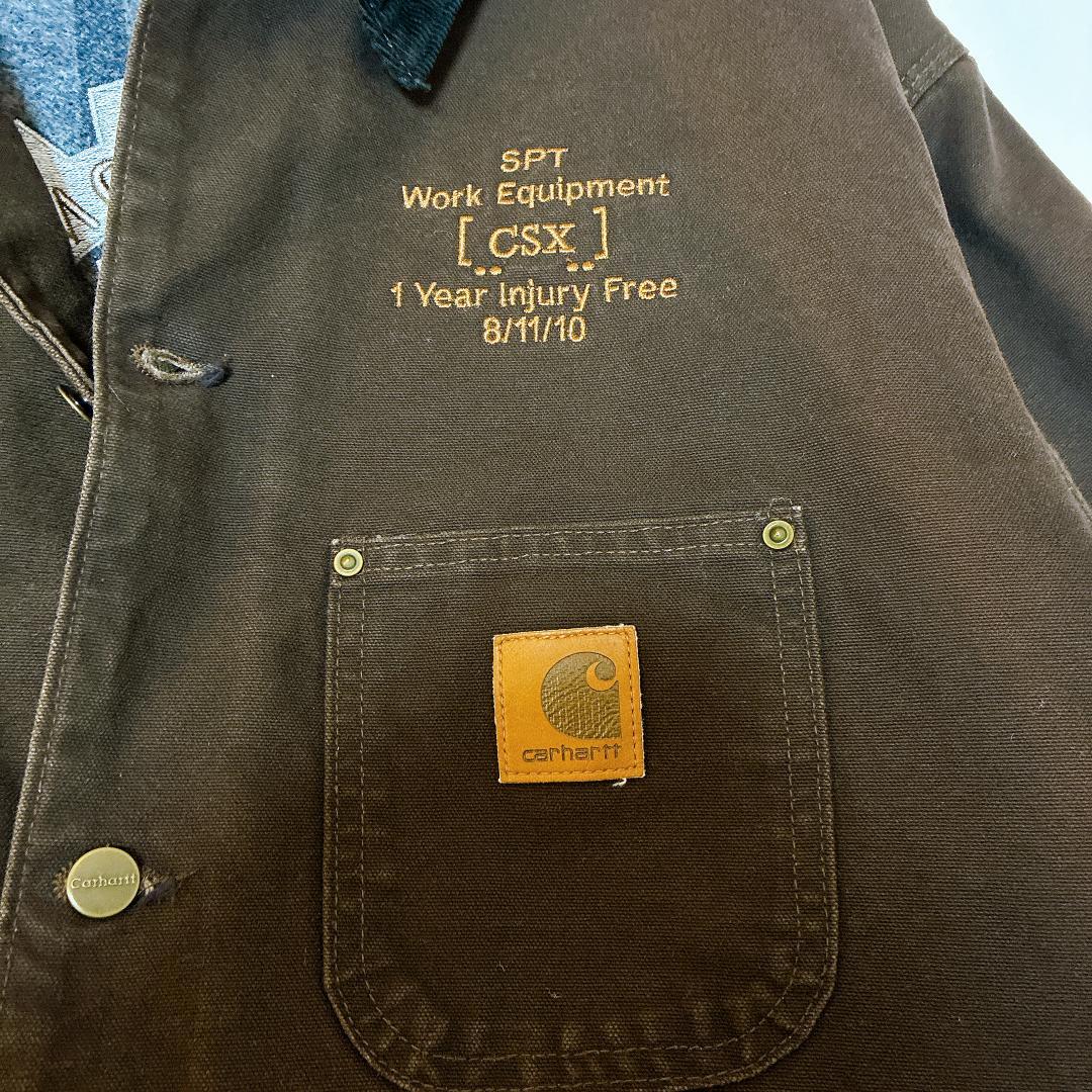 Carhartt CSX企業刺繍ミシガンチョアコート裏地ブランケット L USA
