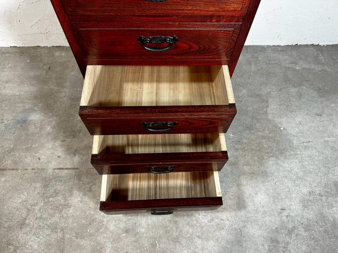 『民芸家具』6段チェスト ハイチェスト キャビネット 整理箪笥 RWche11