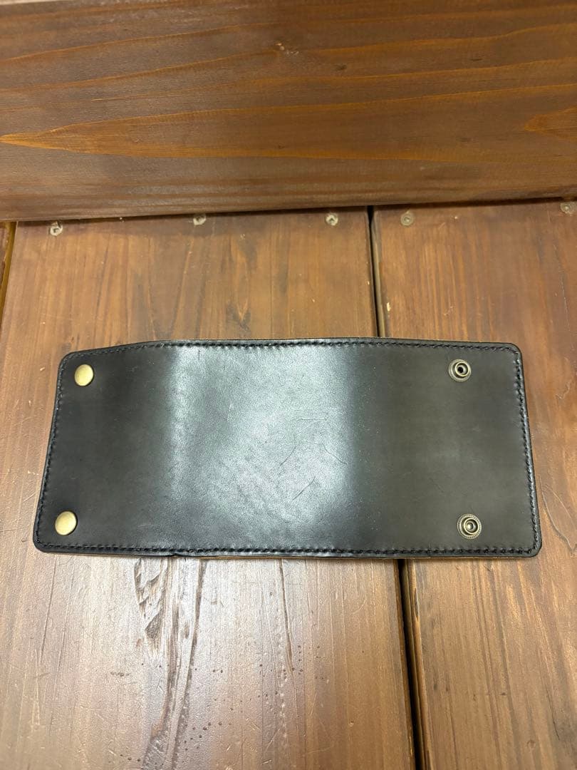 トラッカーウォレット　trucker wallet 本革ヌメ革　茶芯ブラック