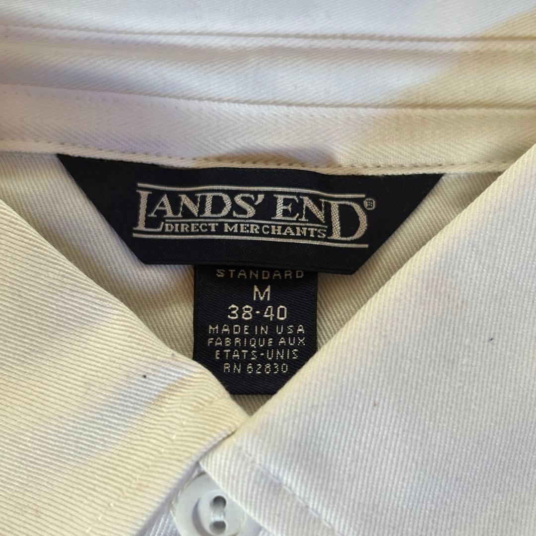 新品Lands'End ラガーシャツ M米国製レッド/ホワイト/ネイビー 新品
