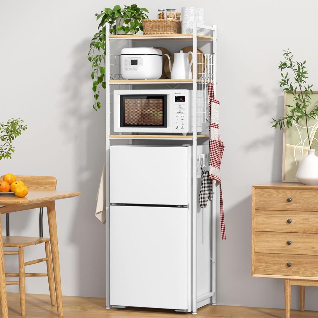 新品✨ 冷蔵庫ラック 3段 レンジラック ゴミ箱上ラック 60×40×180