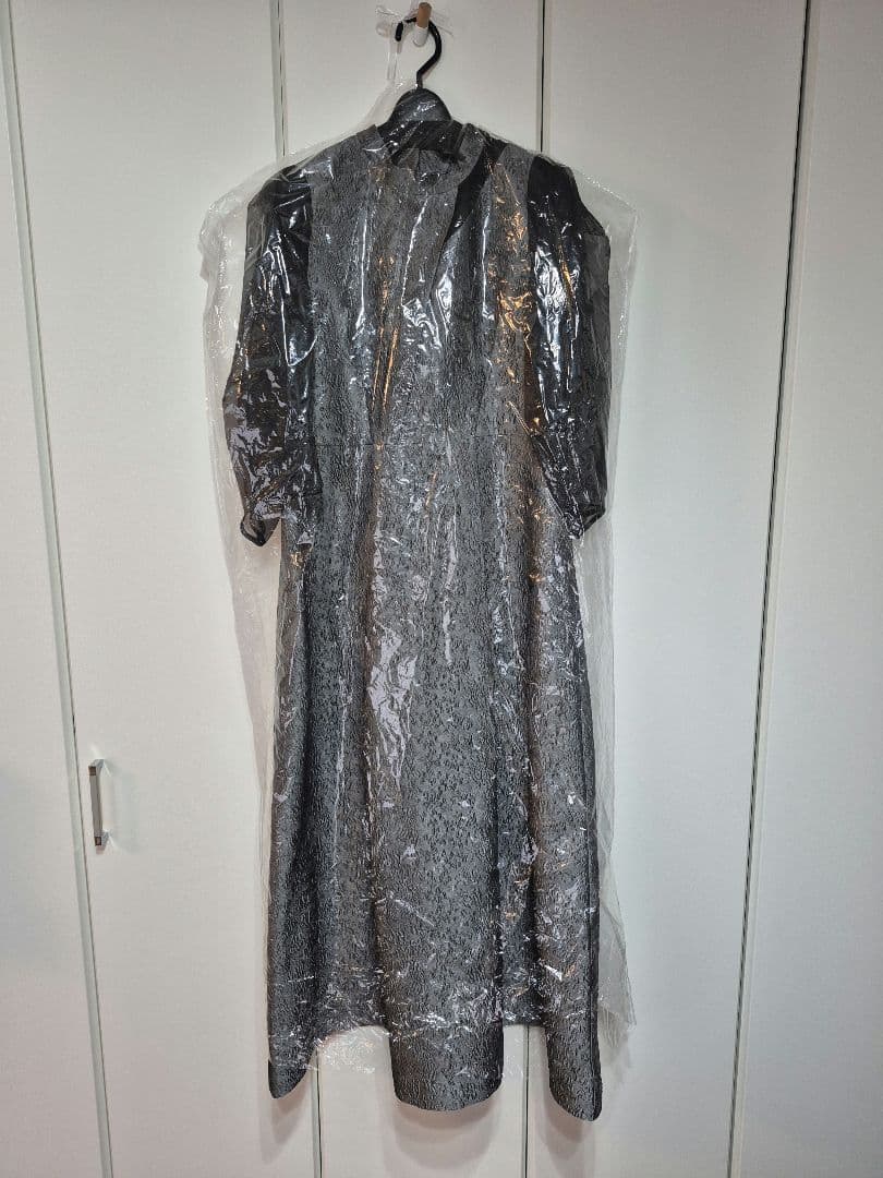 【新品】シアーランタンスリーブふくれジャカードドレス パーティドレスLサイズ