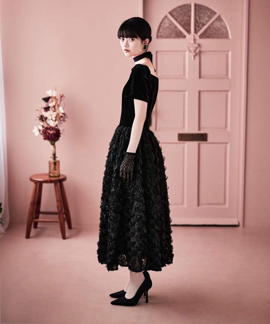 ベロアロゼッタフレアドレス　めいこ