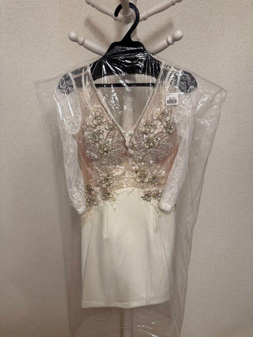 ROBE de FLEURS Glossy Sサイズドレス ホワイト