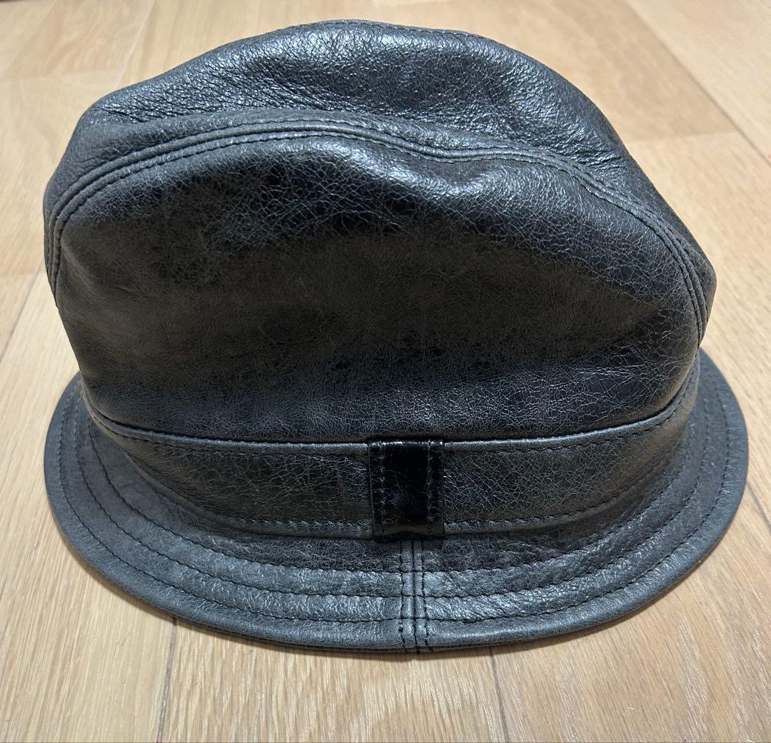 レザーハット 黒 スナッチ ブラピ