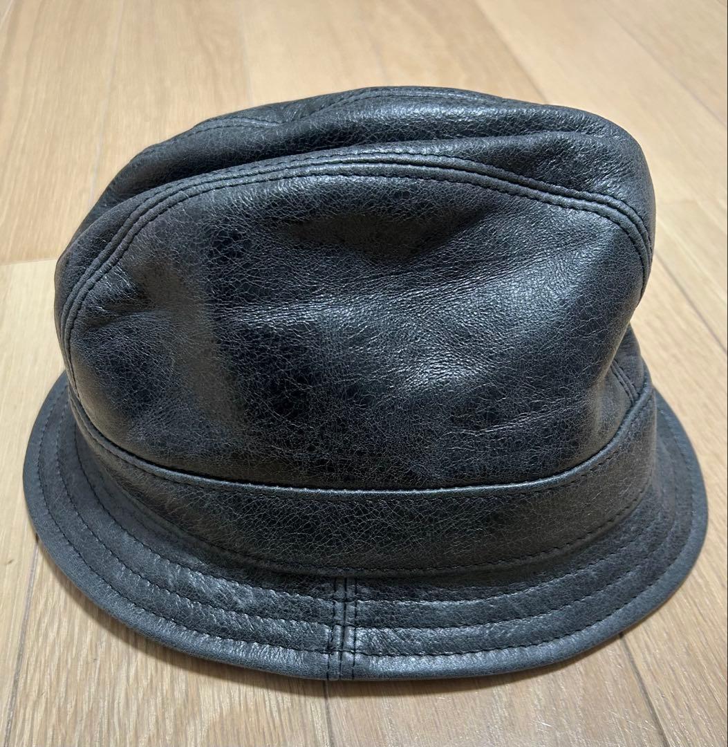 レザーハット 黒 スナッチ ブラピ