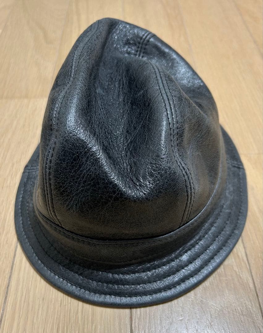 レザーハット 黒 スナッチ ブラピ