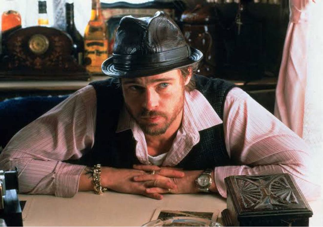 レザーハット 黒 スナッチ ブラピ